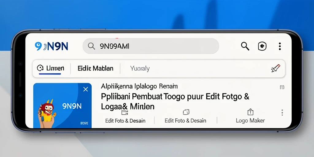Tampilan antarmuka pengguna aplikasi Logo Maker 9N9N yang intuitif.