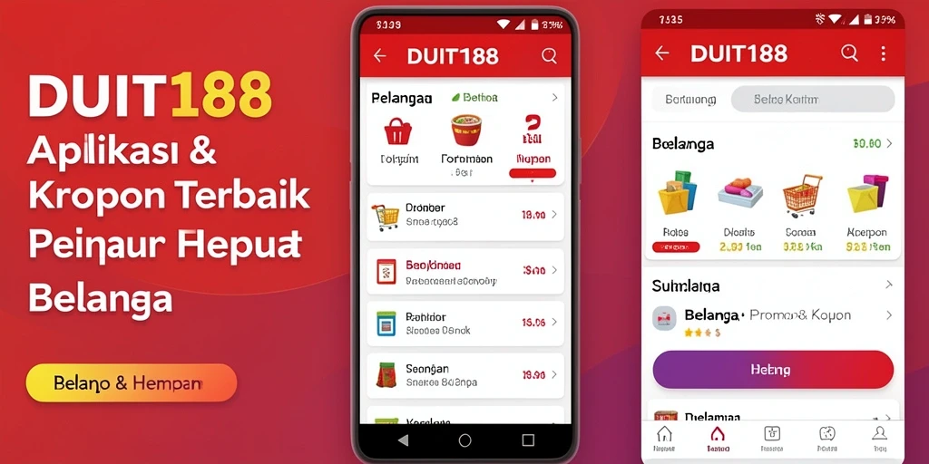 Tampilan antarmuka pengguna aplikasi DUIT188 untuk promo dan kupon.