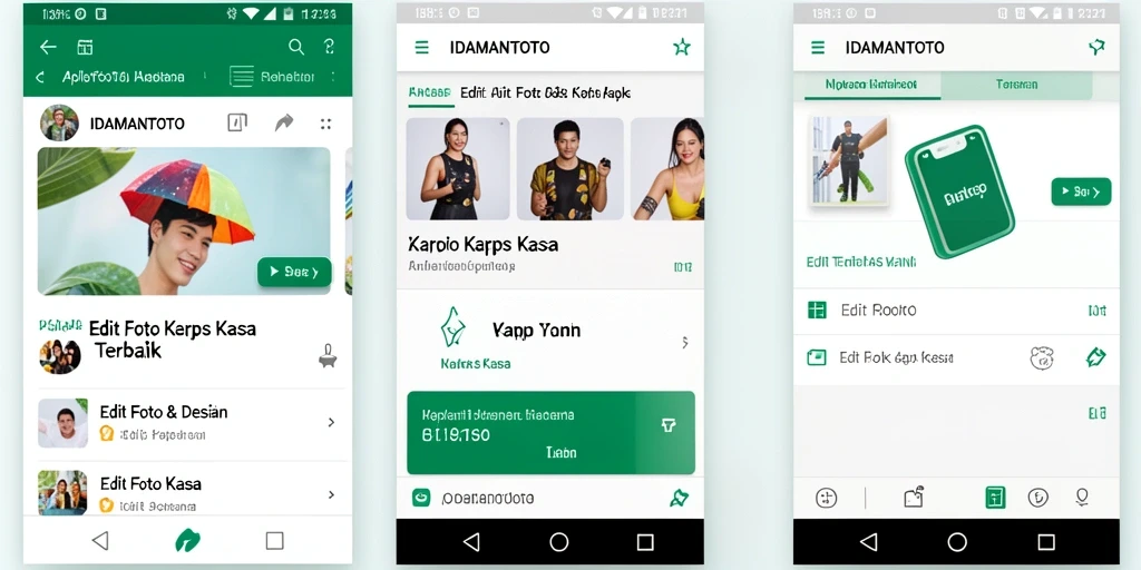 Screenshot aplikasi IDAMANTOTO menampilkan antarmuka Edit Foto Kertas Kaca yang elegan.