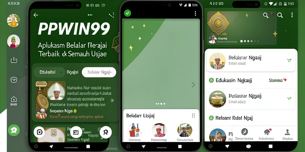 Antarmuka pengguna yang intuitif dari aplikasi Belajar Ngaji.