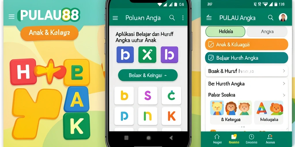 Tampilan antarmuka PULAU88 yang menarik untuk belajar huruf dan angka.