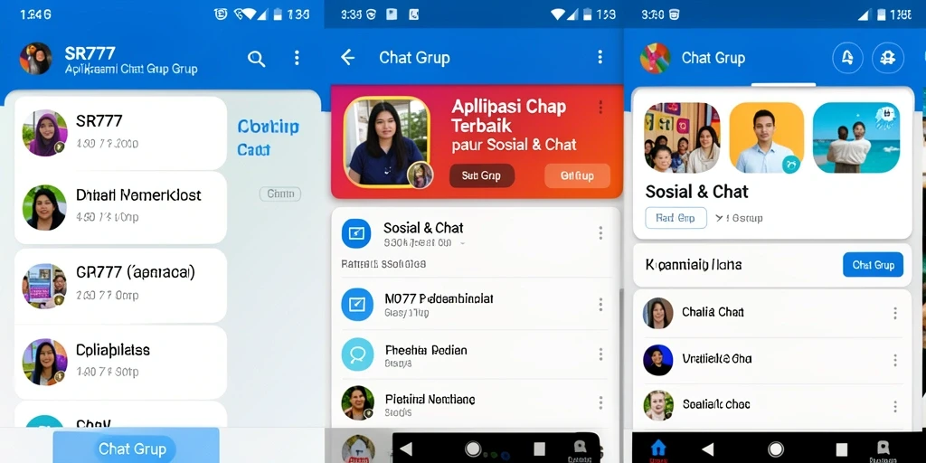 Tampilan antarmuka pengguna SR777 yang memudahkan chat grup.